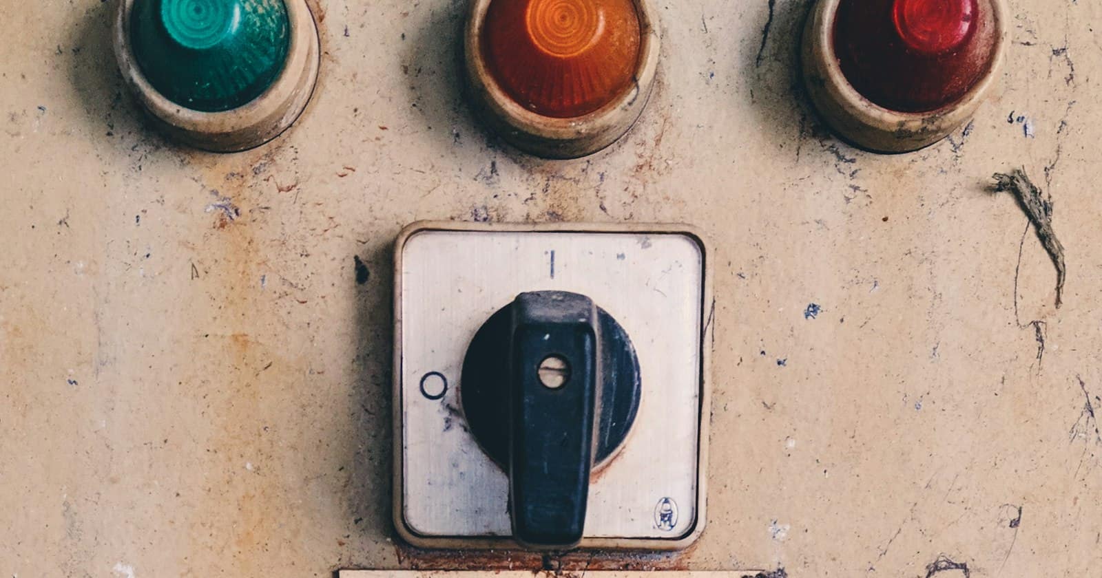 A control panel with rows of switches