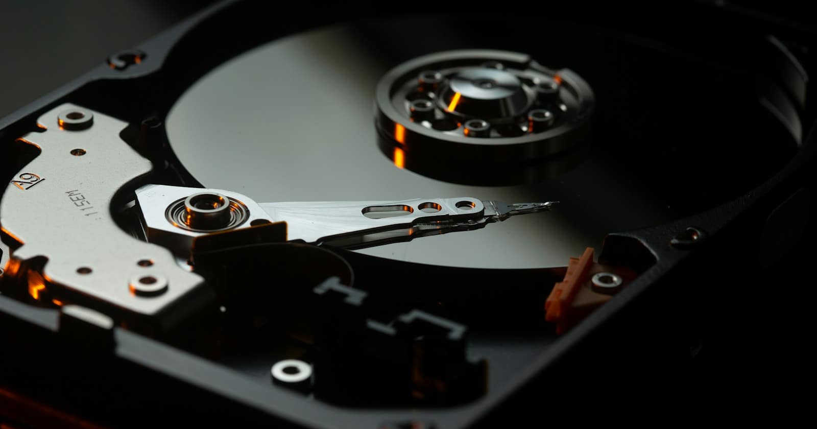 An external hard drive on a desk