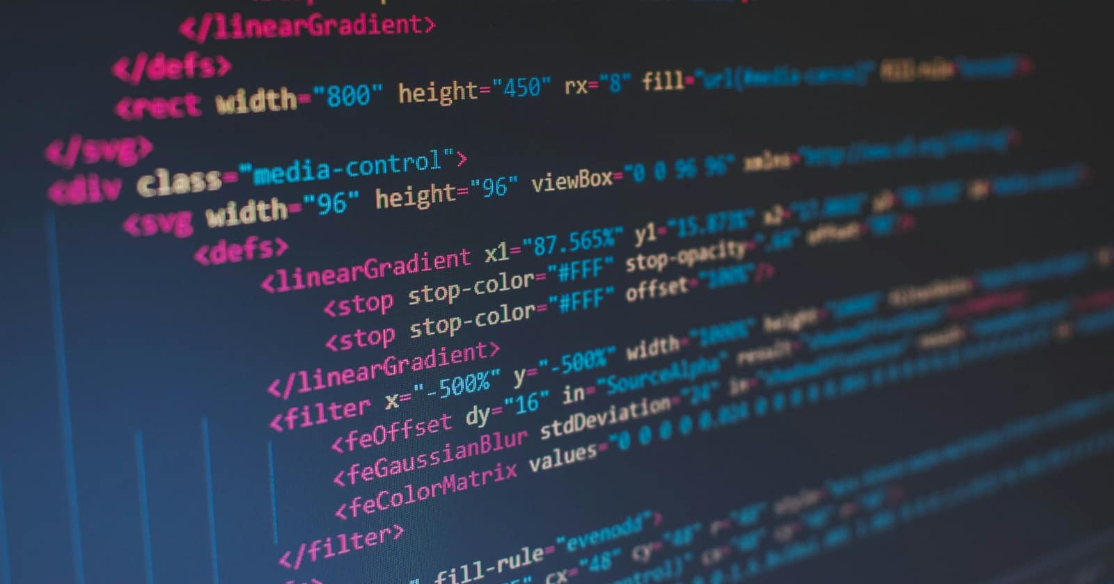 Lines of code on a developer's screen